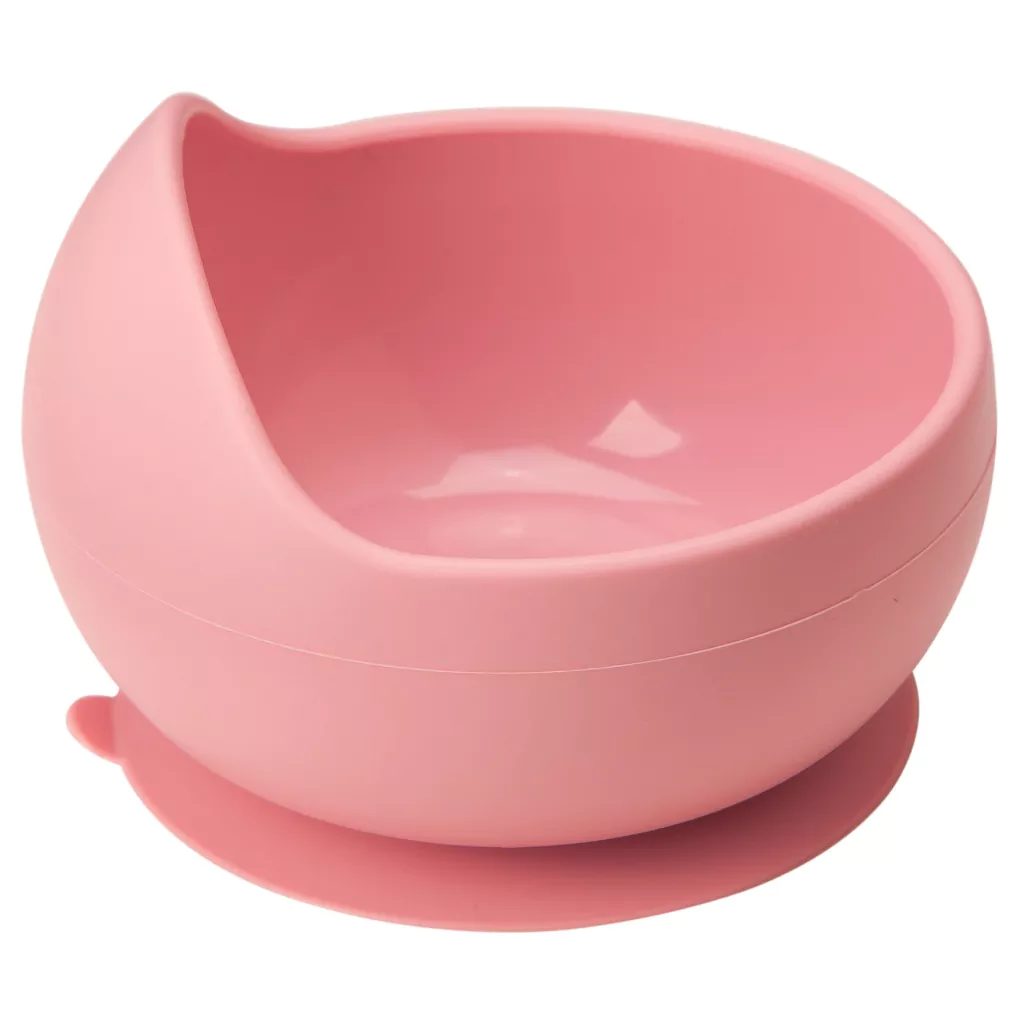 PRATO BOWL EM SILICONE COM VENTOSA ROSA