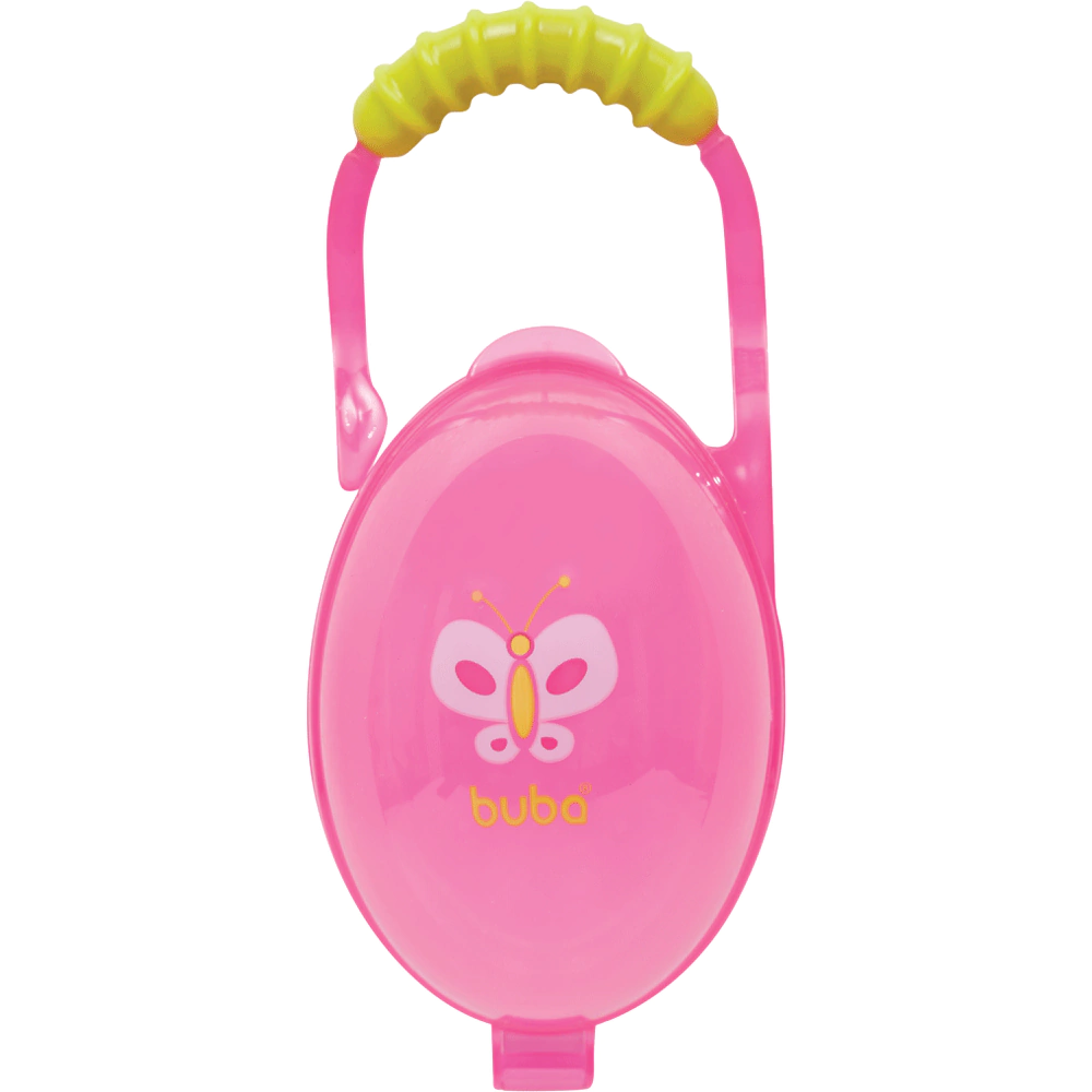 PORTA-CHUPETA COM ALCA ROSA