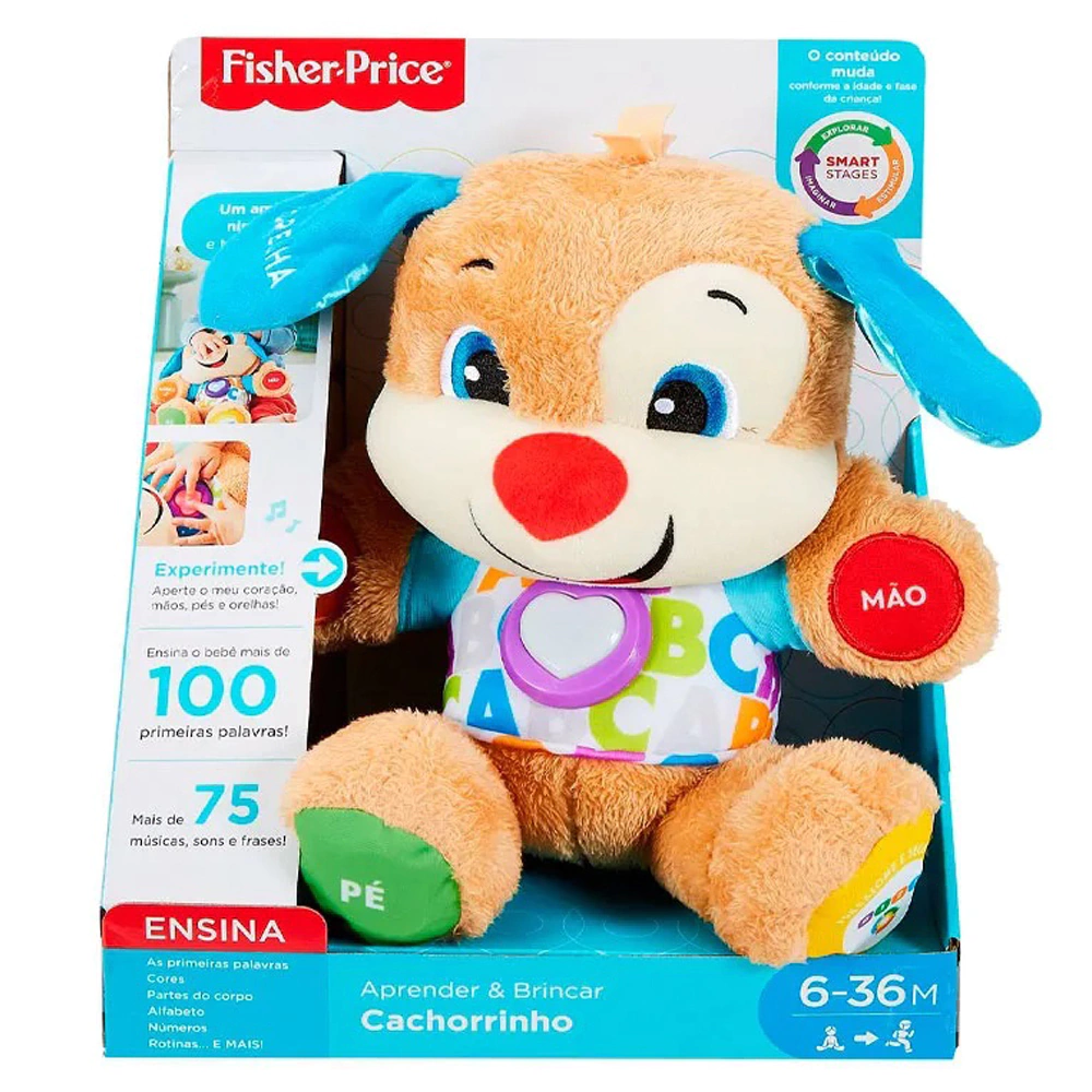 PELÚCIA APRENDER E BRINCAR CACHORRINHO FISHER PRICE