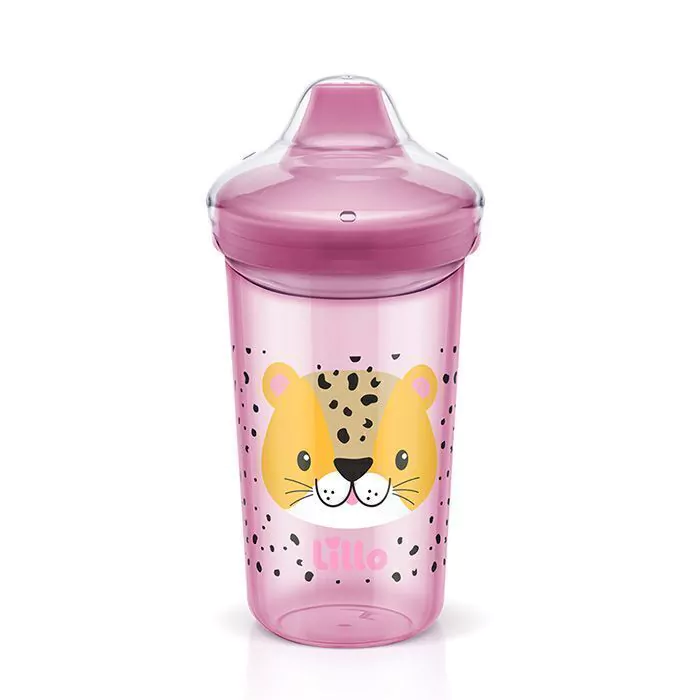 COPO LILLO MAX ANTIVAZAMENTO ROSA ONÇA 320ML 12MESES+