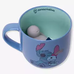 CANECA 350ML COM INFUSOR PARA CHA STITCH - DISNEY - Engenhosa Papelaria 