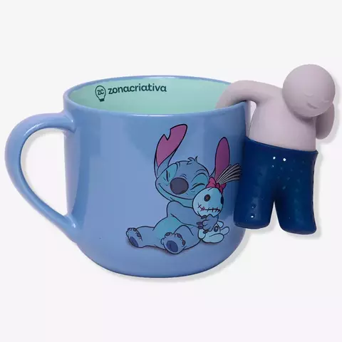 CANECA 350ML COM INFUSOR PARA CHA STITCH - DISNEY