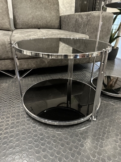 Mesa en acero y vidrio negro - comprar online
