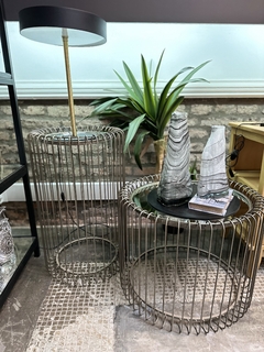 Set de mesas de hierro y espejo - Bilardo DecoHome