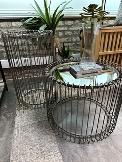 Set de mesas de hierro y espejo - tienda online
