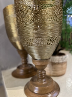 Set Candelabros realizados a mano en dorado
