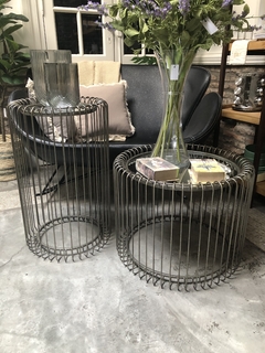 Set de mesas de hierro y espejo - tienda online