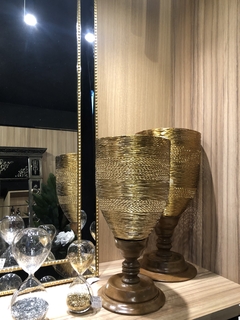 Set Candelabros realizados a mano en dorado - Bilardo DecoHome