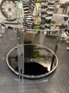 Mesa en acero y vidrio negro - tienda online