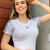 T-shirt de Luxo Lantejoulas Prata