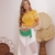 T-shirt de Luxo Flores mostarda com renda - comprar online