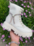 Coturno Feminino Laura Off White Tira Strass Removivél na internet