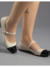 Sapatilha Feminina Boneca Bico Quadrado Mary Jane Off Wite/Preto - comprar online