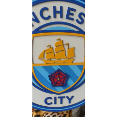 Escudo do Manchester City em Alto Relevo Médio e Grande - ArtFut MDF