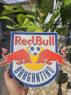 Escudo do Red Bull Bragantino em Alto Relevo Médio e Grande - loja online