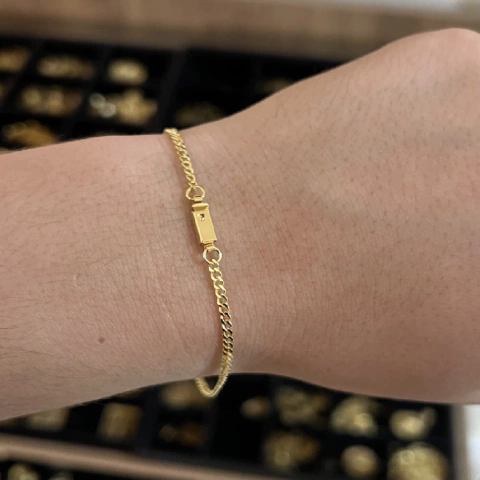 PULSEIRA GRUMET PITBULL 2,5MM - BANHADO A OURO 18K - comprar online