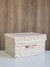 Caja forrada en tela c/ manija de madera