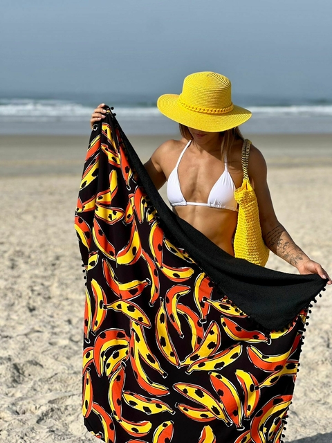 Canga Atoalhada Praia do Bananal I (toalha preta)