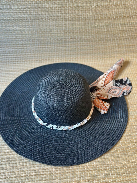 Chapéu de Praia Arpoador Preto tecido - comprar online