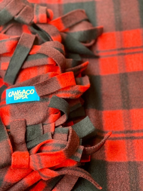 Manta Versátil Xadrez Vermelha