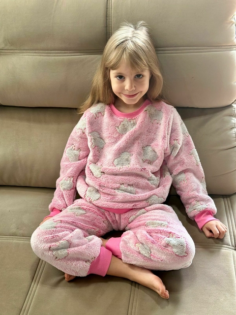 Pijama Infantil Ovelinha Neon (Brilha no Escuro)