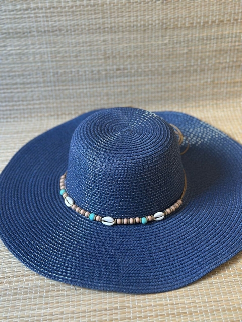 Chapéu de Praia Arpoador Azul marinho concha - comprar online
