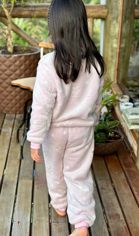 Pijama Infantil Estrela Rosa (Brilha no Escuro)