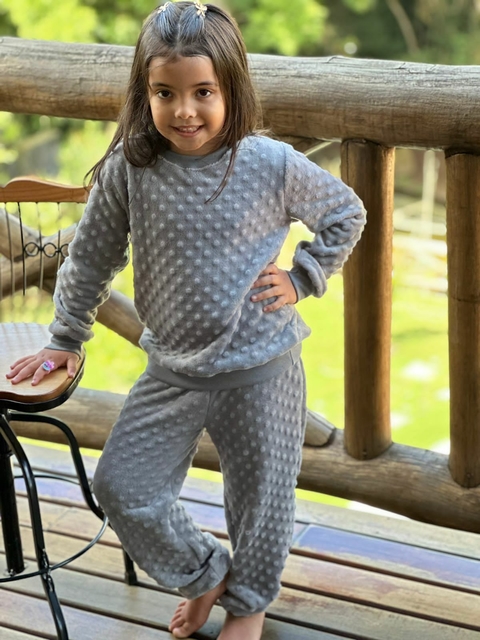 Pijama Infantil Bubble Cinza