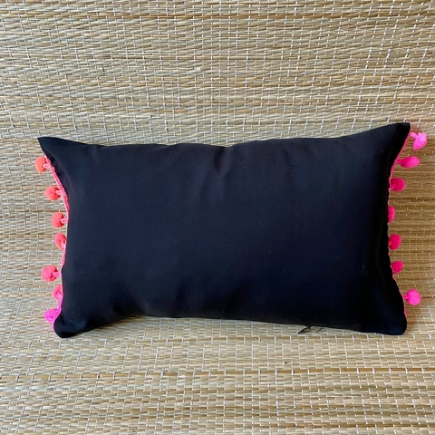 Travesseiro de Praia Preto com Rosa