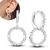 Brinco redondo de ouro rosa para mulheres, tipo de argola, S925 requintado, - Loja Kaimar Plus   