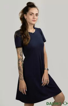 Vestido Malha Piquet - Azul - comprar online