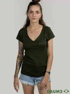 Camiseta Feminina Baby Look - Verde - comprar online
