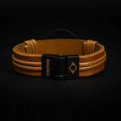 Pulseira de Couro São Bento Big - Caramelo com Preto na internet