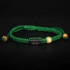 Pulseira de Macramê Verde com Pedra Tibetana - comprar online