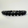 Pulseira de Pedras Vulcânicas com Onix Fosco e Brilho