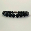 Pulseira de Pedras Onix Fosco e Onix Brilho