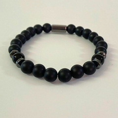 Pulseira de Pedras Onix Fosco e Onix Brilho - comprar online
