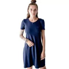 Vestido Malha Piquet - Azul