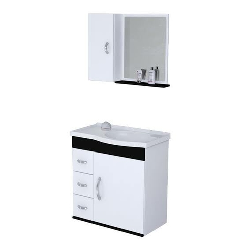 Kit Verona 3 gavetas+ espelho 55,5cm BR