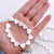 Pulseira de Coração em Madrepérola com Bolinhas Prata925 - 16,5cm