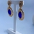 BRINCO TRABALHADO CRISTAL AZUL FACETADA SEMIJOIA - loja online