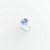 ANEL OVAL PRINCESS CRISTAL AGUA MARINHA COM ZIRCÔNIAS PRATA925