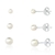TRIO BRINCOS PÉROLA PRATA925 - comprar online