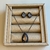 CONJUNTO COLAR E BRINCO MORGANITA RÓDIO NEGRO