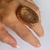 ANEL OVAL PEDRA QUARTZO RUTILADO CRISTAL RUBI SEMIJOIA na internet