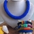 Colar corda miçangas azul 50 cm - comprar online