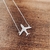 GARGANTILHA AVIÃO CHAPADO LISO PRATA925