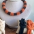 Colar corda miçangas terracota 40 cm - comprar online