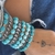 Pulseira Turquesa Azul Clara Prata925- 17cm - comprar online
