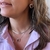 CONJUNTO BRINCO E GARGANTILHA PINGENTE MORGANITA RÓDIO BRANCO